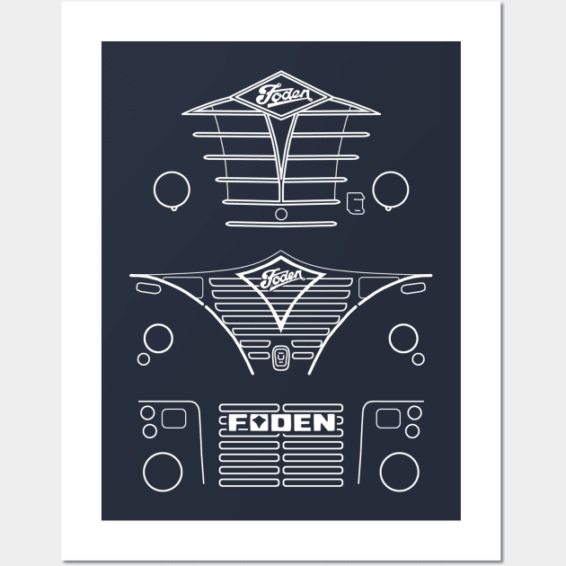 Foden S-series classic British wagons evolution white outlines Wall Art by soitwouldseem